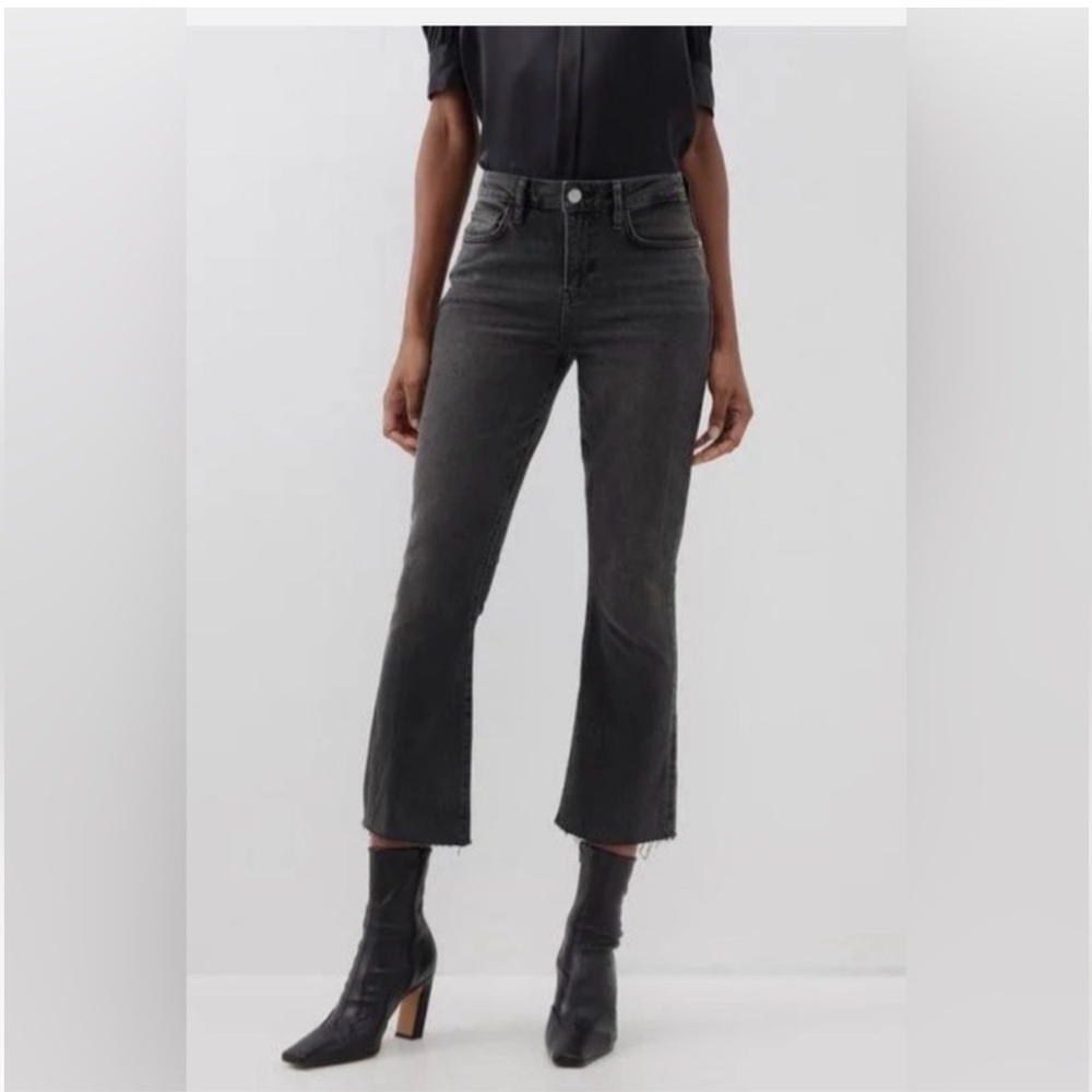 Frame Denim Le Crop Mini Boot jeans in faded black sz 30